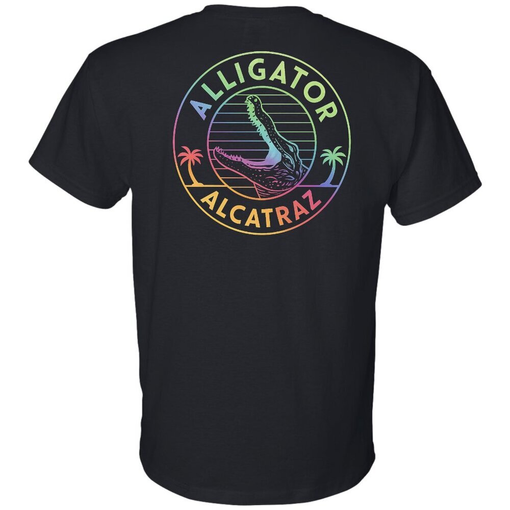 White Alligator Alcatraz Unisex T-Shirt Black